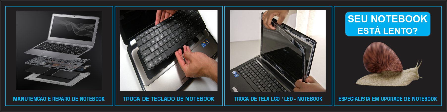 Central informática BH - Manutenção e reparo de notebook, troca de tela LED e LCD em notebook, troca de teclado, upgrade em notebook.